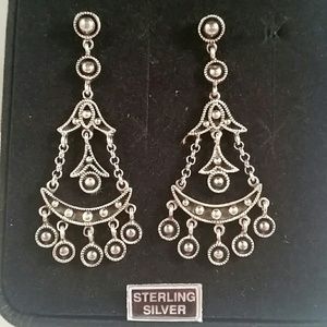 BRAND NEW STERLING SILVER BOHO CHANDLIER EARRINGS